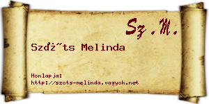 Szőts Melinda névjegykártya