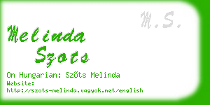melinda szots business card