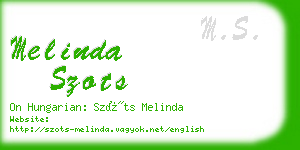 melinda szots business card